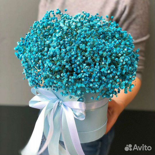 Гипсофила в большой коробке доставка букеты цветы