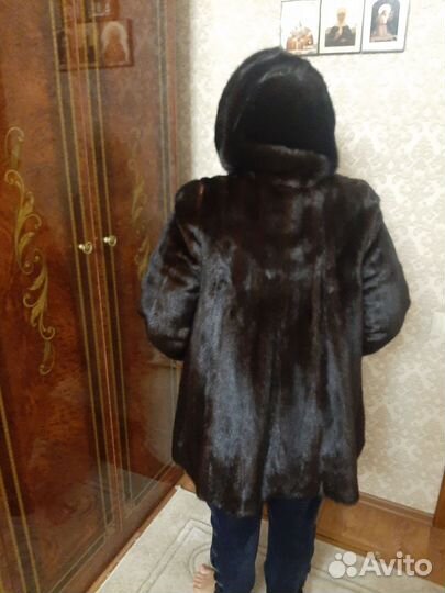 Шуба норковая 46 48 тёмно коричневый