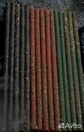 Восковые свечи с травами Чистка.Любовь.Деньги 15шт