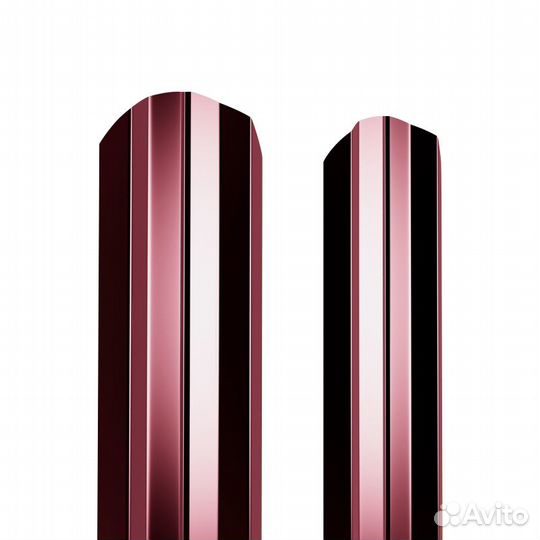 Металлический штакетник М фигурный. Коричневый