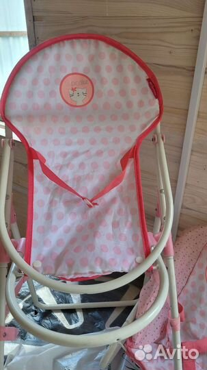 Пупс с коляской, шезлонгом, стульчиком