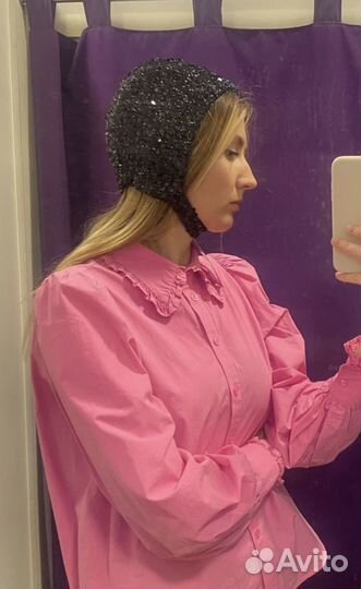 Чепчик с пайетками новый