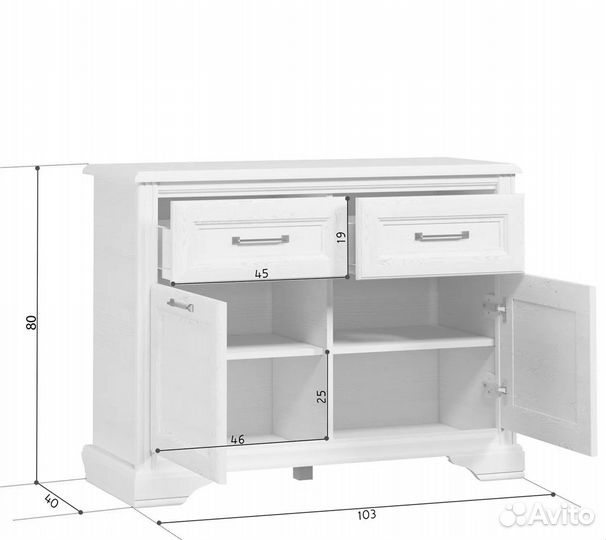Тумба Стилиус (Stylius) B169-KOM2D2S/80, лиственни