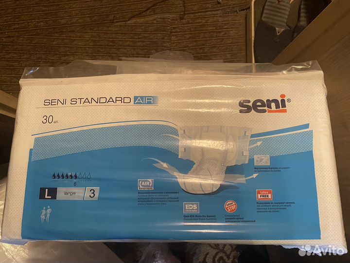 Памперсы для взрослых seni 6 капель. Размер L