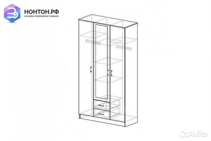 Шкаф Трио дуб вотан / белый