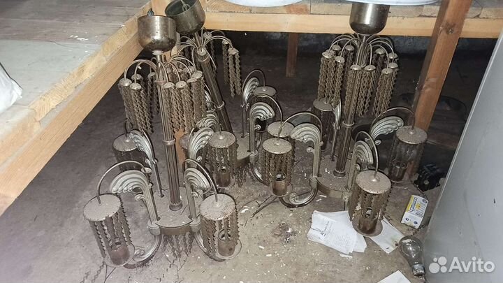 Люстра ретро винтаж СССР стекло