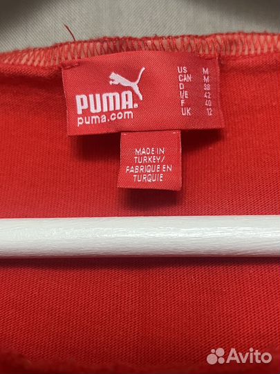 Футболка puma хлопок m красная