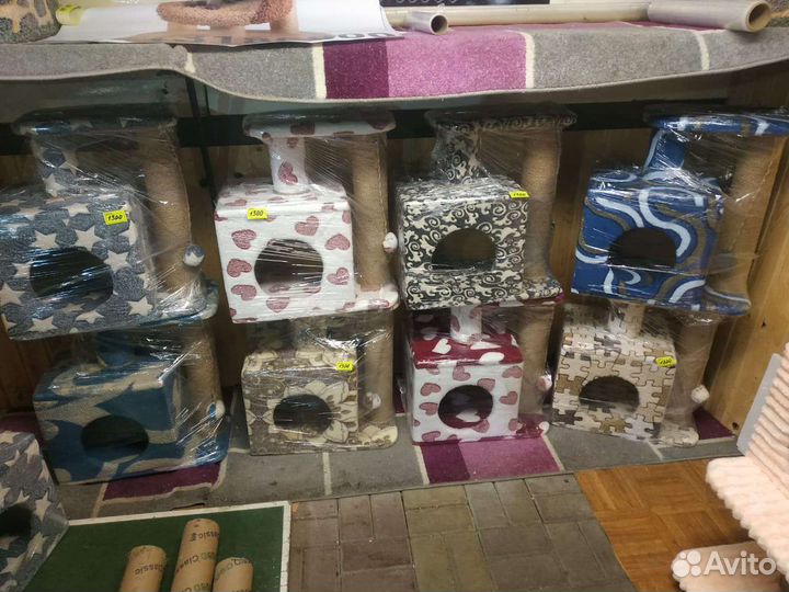 Домики для кошек, собак, когтеточки, лежаки. Новые