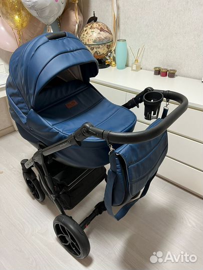 Коляска 3 в 1 baby merc эко-кожа