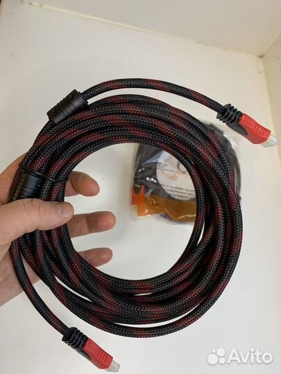 Кабель провод hdmi-hdmi 5 М в оплётке новый