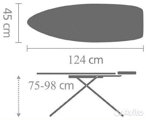 Гладильная доска brabantia 124Х45см, 134609