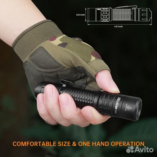 Фонарь ручной TD02 Black 6000-6500К SST40 