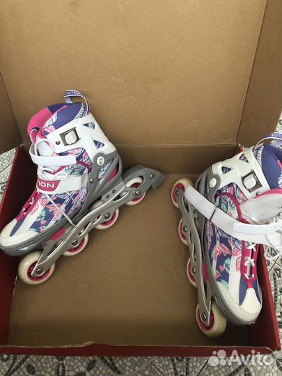 Ролики раздвижные детские 36-41р+защита+сумка