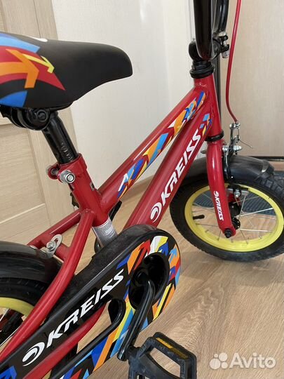 Велосипед детский Kreiss 12 двухколесный +2 колеса