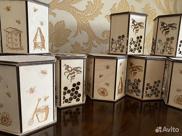 Подарочная упаковка для меда, дерево