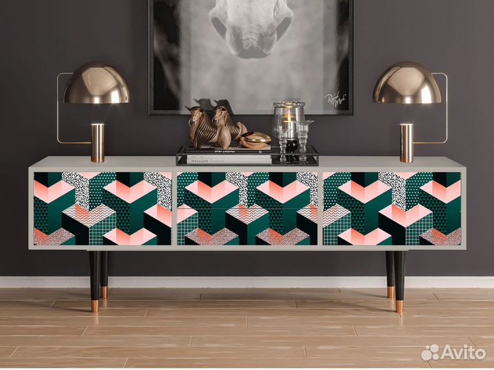 Тв-тумба T4 - Сатин - Geometric Madness