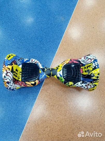 Новый Гироскутер желтый графити EcoBoom 10 дюймов