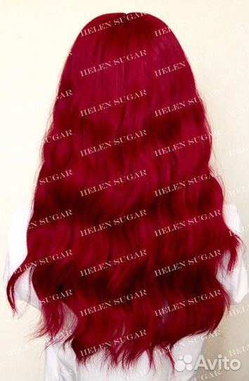 Парик бордовый