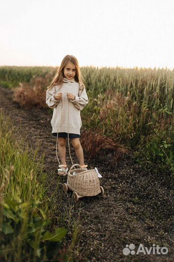 Плетеная люлька для кукол