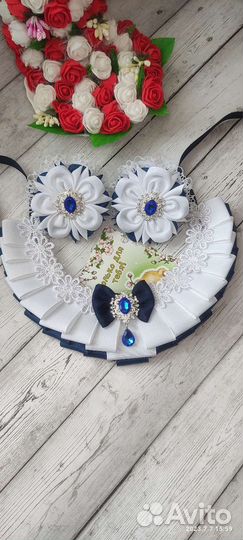 Банты для волос белые