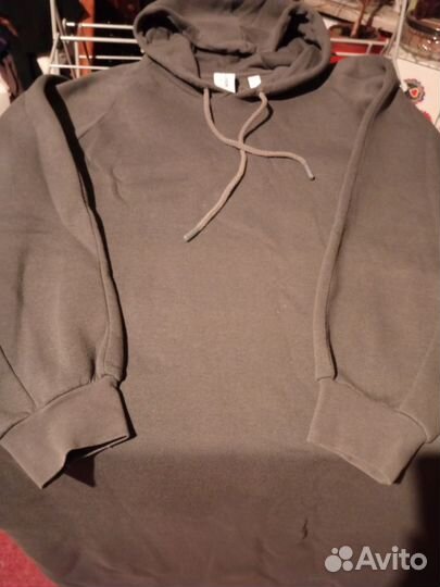 Платье с капюшоном, серое, теплое, р. 52