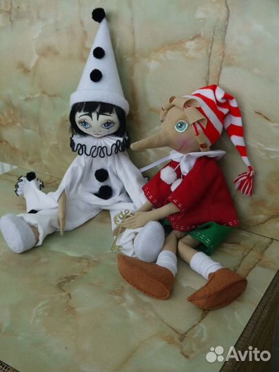 Кукла Пьеро ручной работы (гол.глаза)