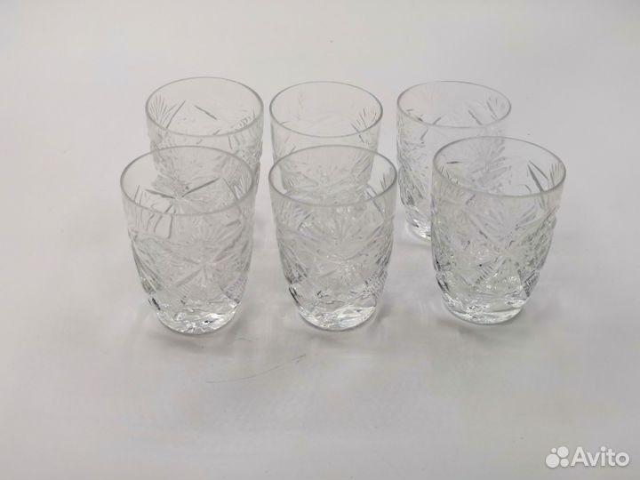 Стопки хрустальные СССР 6 штук новые 6,5 см