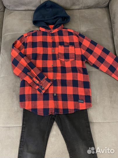 Рубашка zara с джинсами H&M