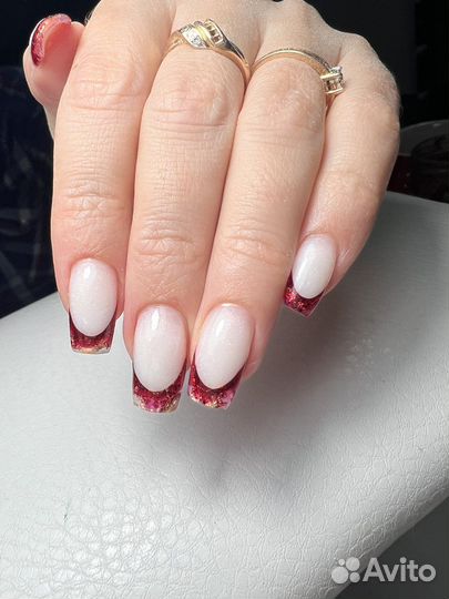 Наращивание ногтей. Выкладной френч