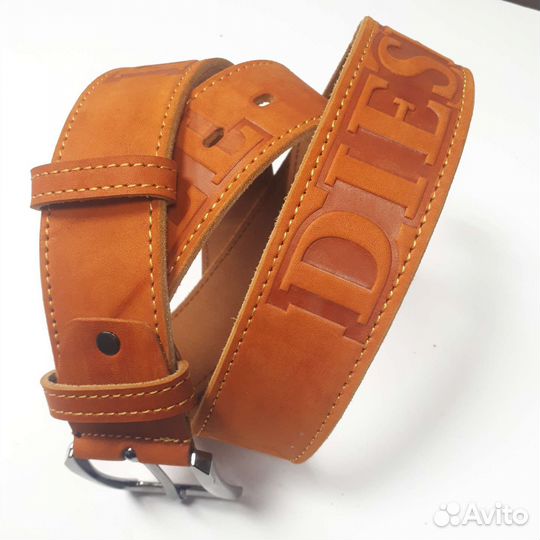 Ремень кожанный с надписью disel на 45мм