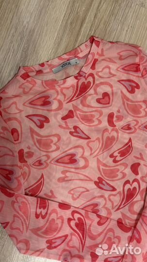 Прозрачный топ с сердечками