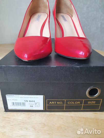 Туфли лодочки красные 38