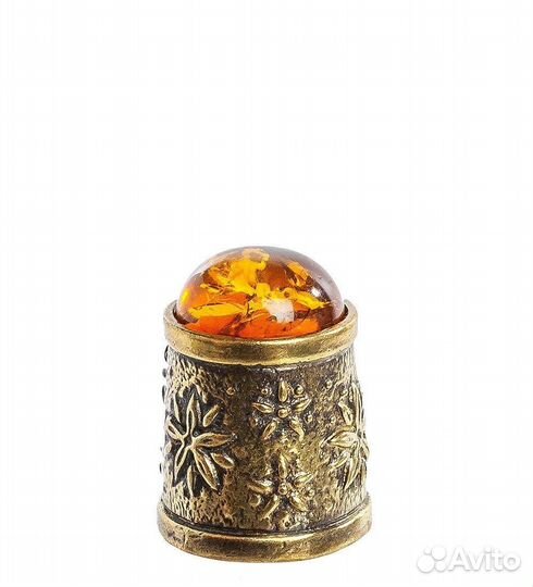 Наперсток Хризантема (латунь, янтарь) A2052729