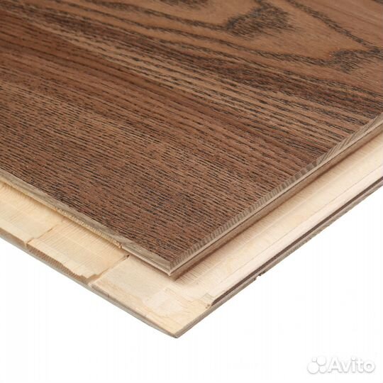 Паркетная доска Polarwood ясень электро 1,678 кв.м 14 мм трехполосная брашированная