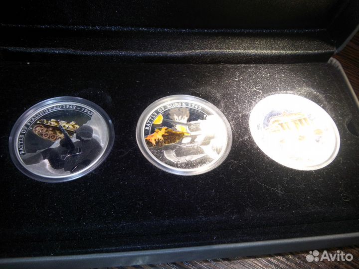 Комплект серебрянн монет сражения 2 мировой войны