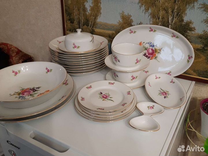 Сервиз столовый мейсенский букет чехословакия