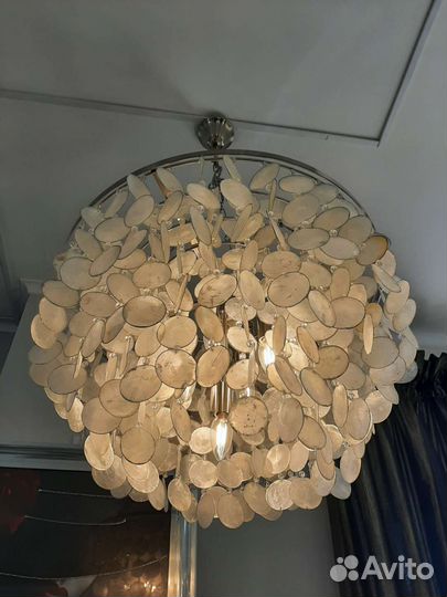 Каскадная люстра металл/перламутр