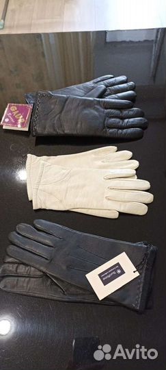 Перчатки женские кожаные новые