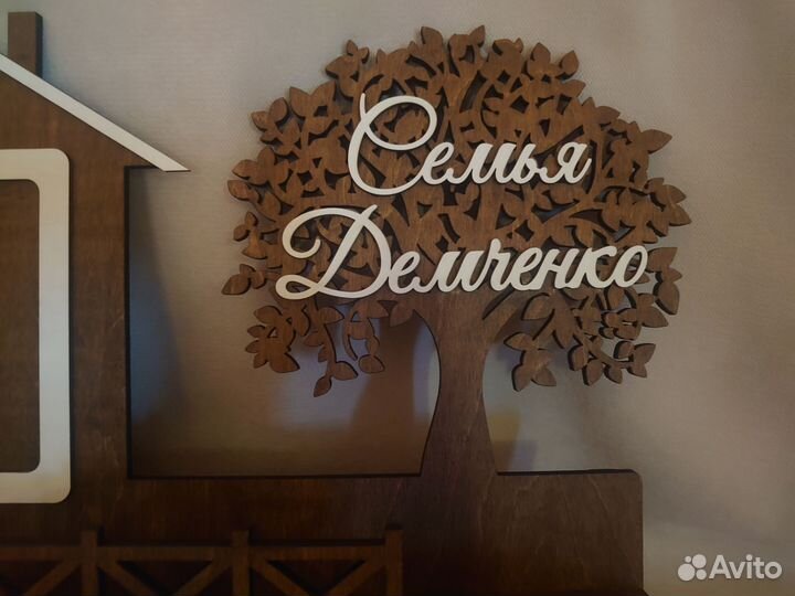 Ключница настенная с рамкой под фото