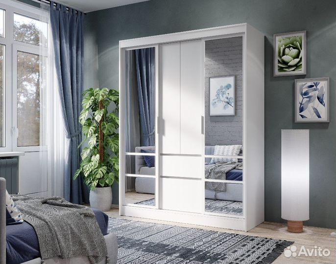 Шкаф-купе шкк-06 Симпл Белый 160х210х58