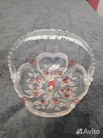 Конфетница цветное стекло