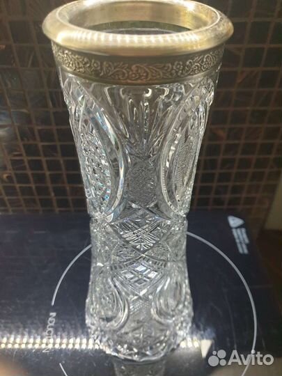 Хрустальная ладья,ваза для цветов