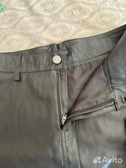 Кожаная юбка короткая