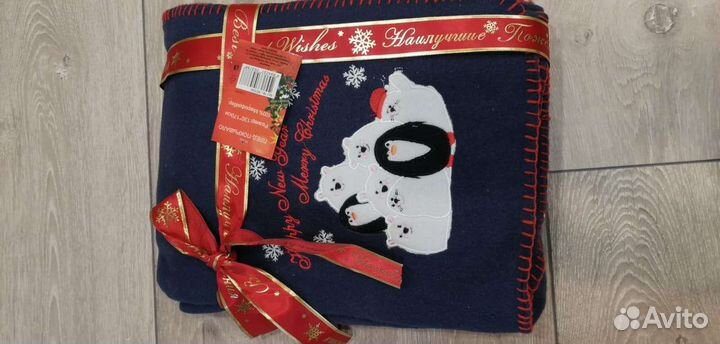 Флисрвый плед новогодний на подарок