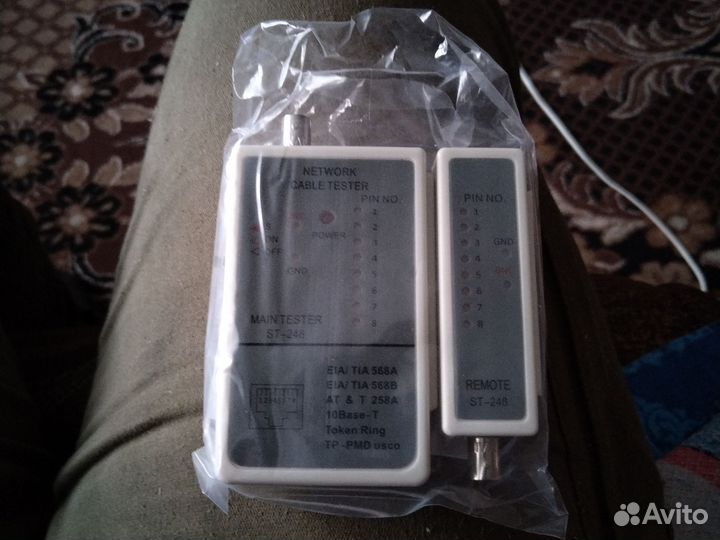 Тестер для кабеля с разъёмами RJ-45 и RG-58
