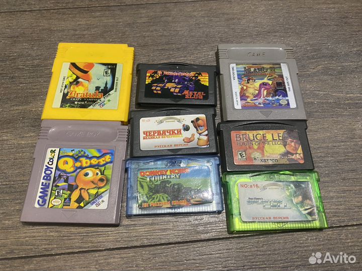 Картриджи gameboy classic, color, advance sp