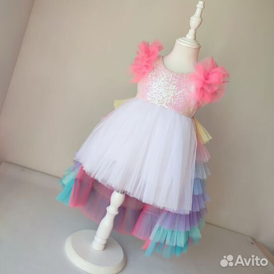 Платье детское Единорожка праздничное 80-86