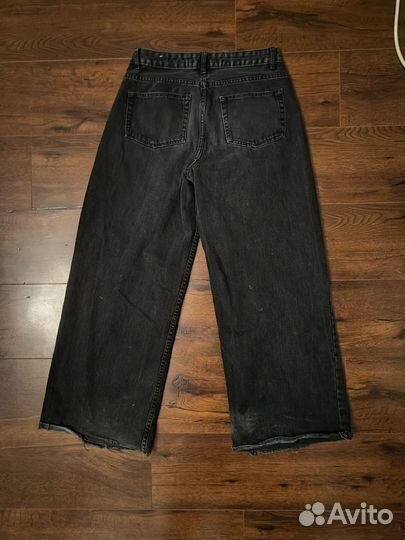 Черные широкие джинсы