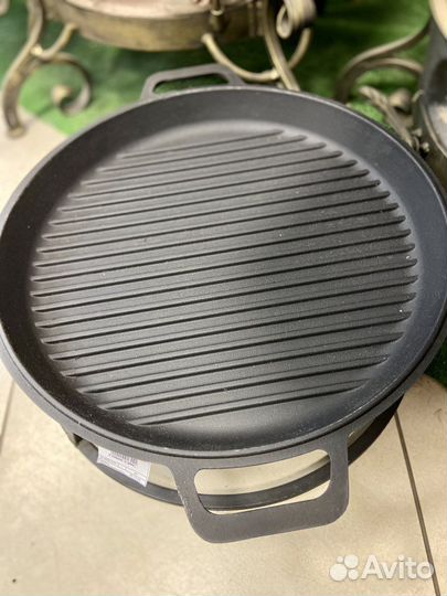 Сковорода гриль чугунная