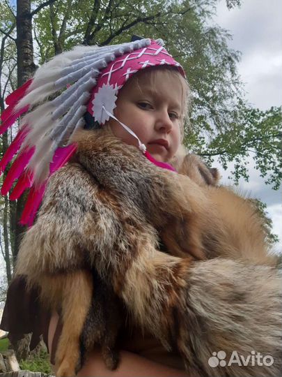 Роуч индейца / костюм индейца, шкура лисы